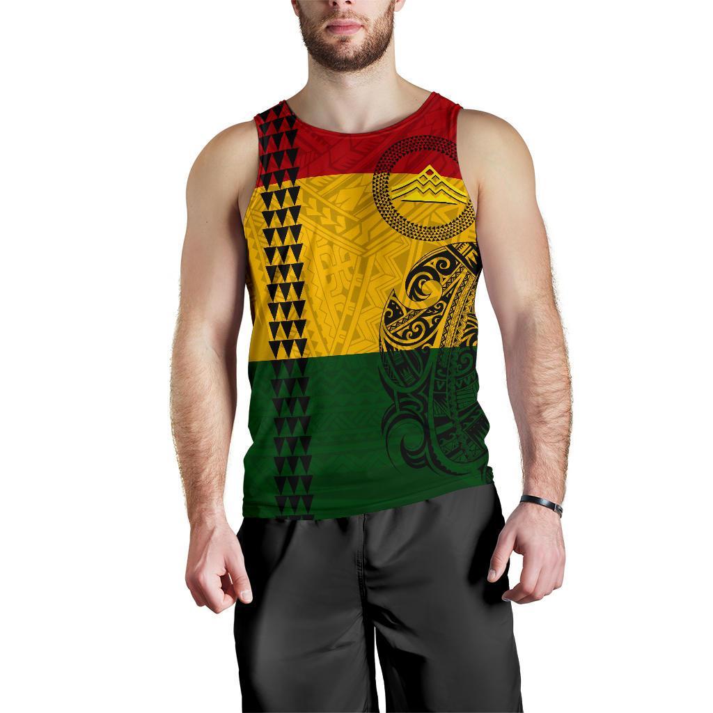 Hawaii Kanaka Flag Polynesian Men's Tank Top - Mauna Kea Protectors - Polynesian Pride