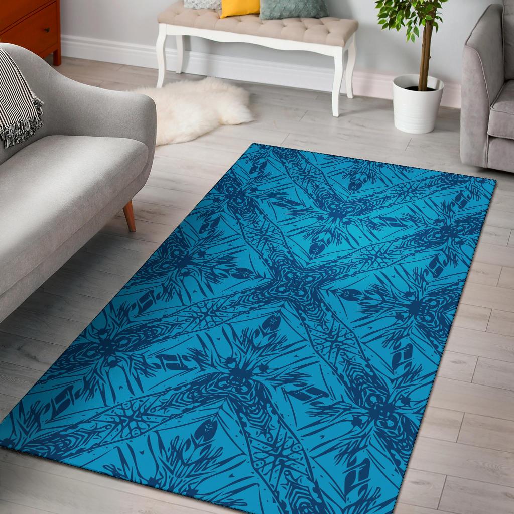 Polynesian Blue Dark Color Area Rug - Polynesian Pride
