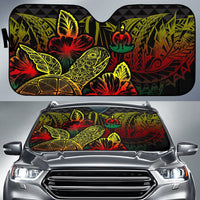 Vanuatu Auto Sun Shades Turtle Hibiscus Reggae Auto Sun Shade Universal Fit Reggae - Polynesian Pride