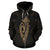Polynesian Fish Hook Kanaka Map of Hawaii Zip Hoodie Gold - Polynesian Pride