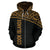 Cook Islands Polynesian Zip up Hoodie Curve Gold - Polynesian Pride