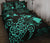 Turtle Hibiscus Map Turquoise Quilt Bed Set - Polynesian Pride