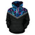 Hawaiian Pattern Vintage Hoodie Blue Palm Tree - Polynesian Pride