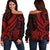 Pohnpei Micronesian Women Of Shoulder Sweater - Red Tentacle Turtle Red - Polynesian Pride