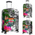 Fiji Custom Personalised Luggage Covers White - Turtle Plumeria Banana Leaf Crest White - Polynesian Pride