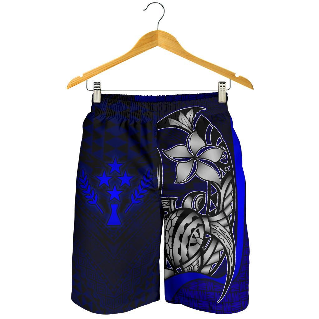 Kosrae Micronesian Men's Shorts Blue - Turtle With Hook - Polynesian Pride