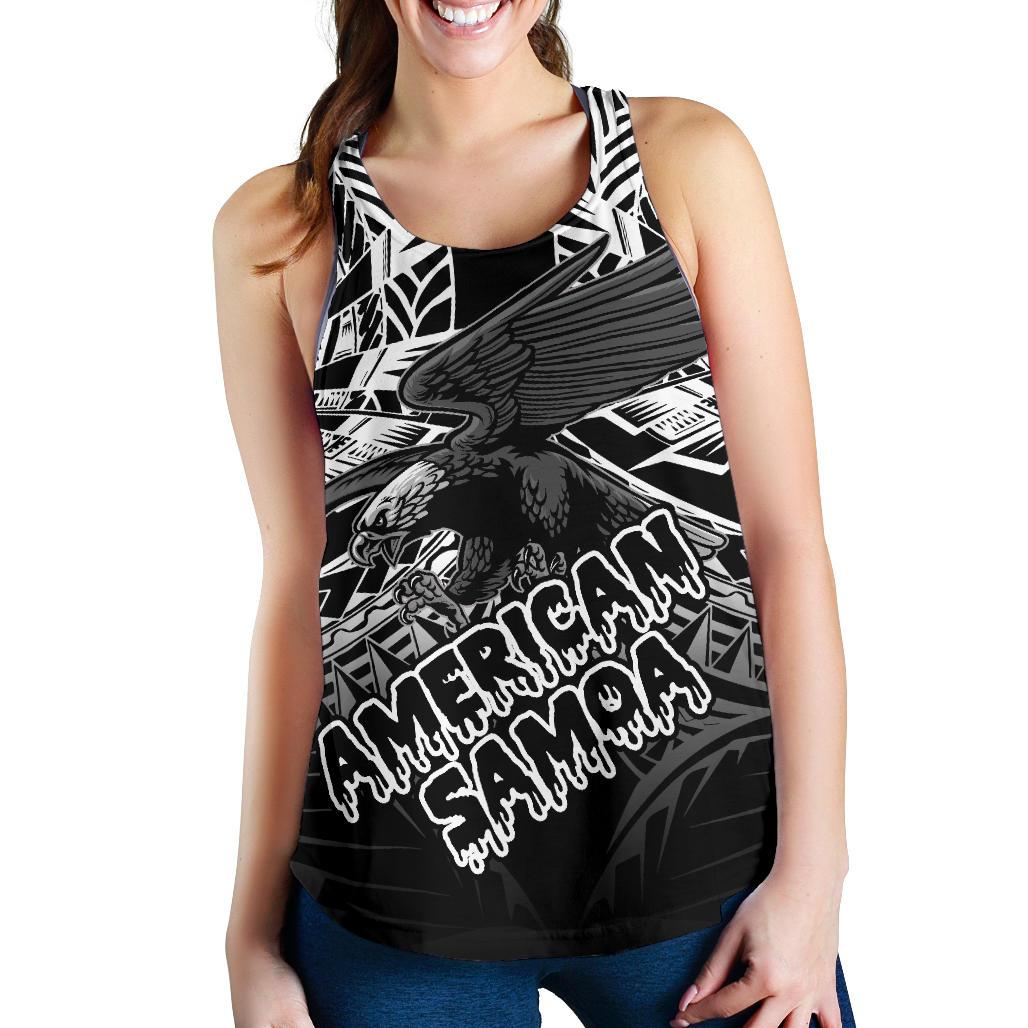 American Samoa Polynesian Women's Racerback Tank - Eagle Tribal Pattern - Polynesian Pride