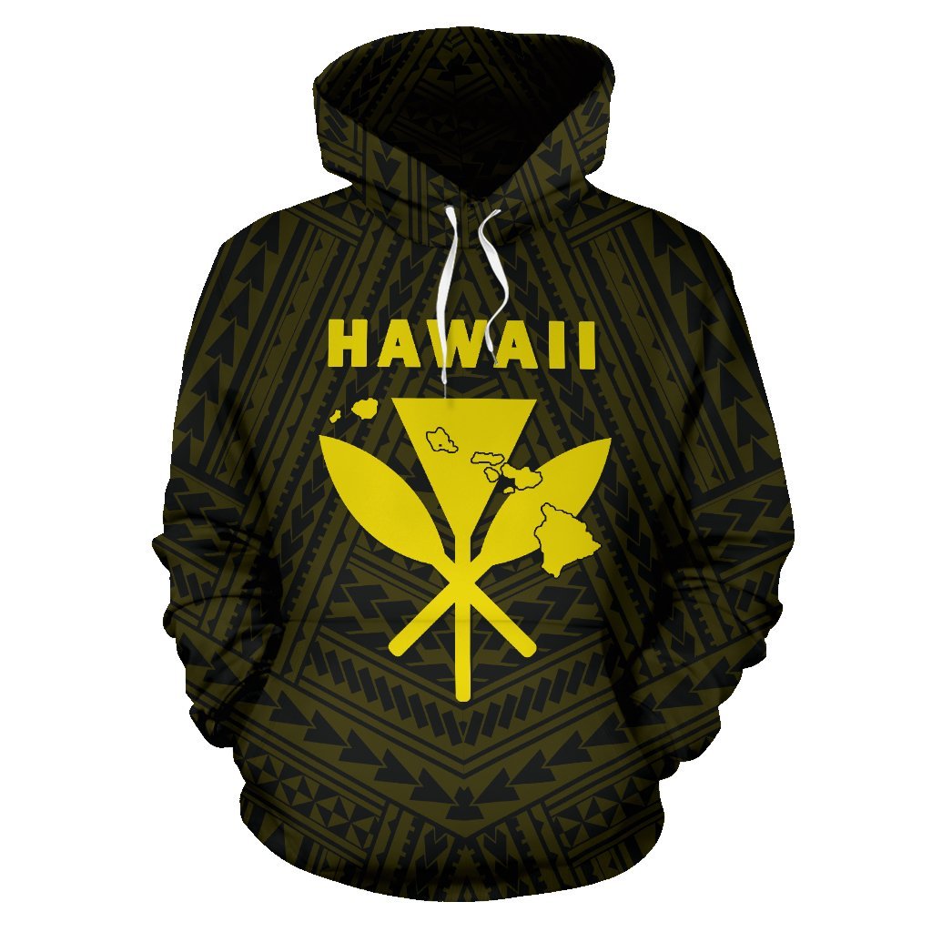 Hawaii Kanaka Polynesian Hoodie Yellow - Polynesian Pride