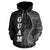 Guam Polynesian Zip up Hoodie Coconut Tree Black - Polynesian Pride