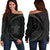 Cook Islands Women's Off Shoulder Sweater - Circle Style 01 Red - Polynesian Pride