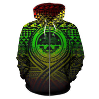 Federated States of Micronesia All Over Zip up Hoodie Lift up Reggae - Polynesian Pride