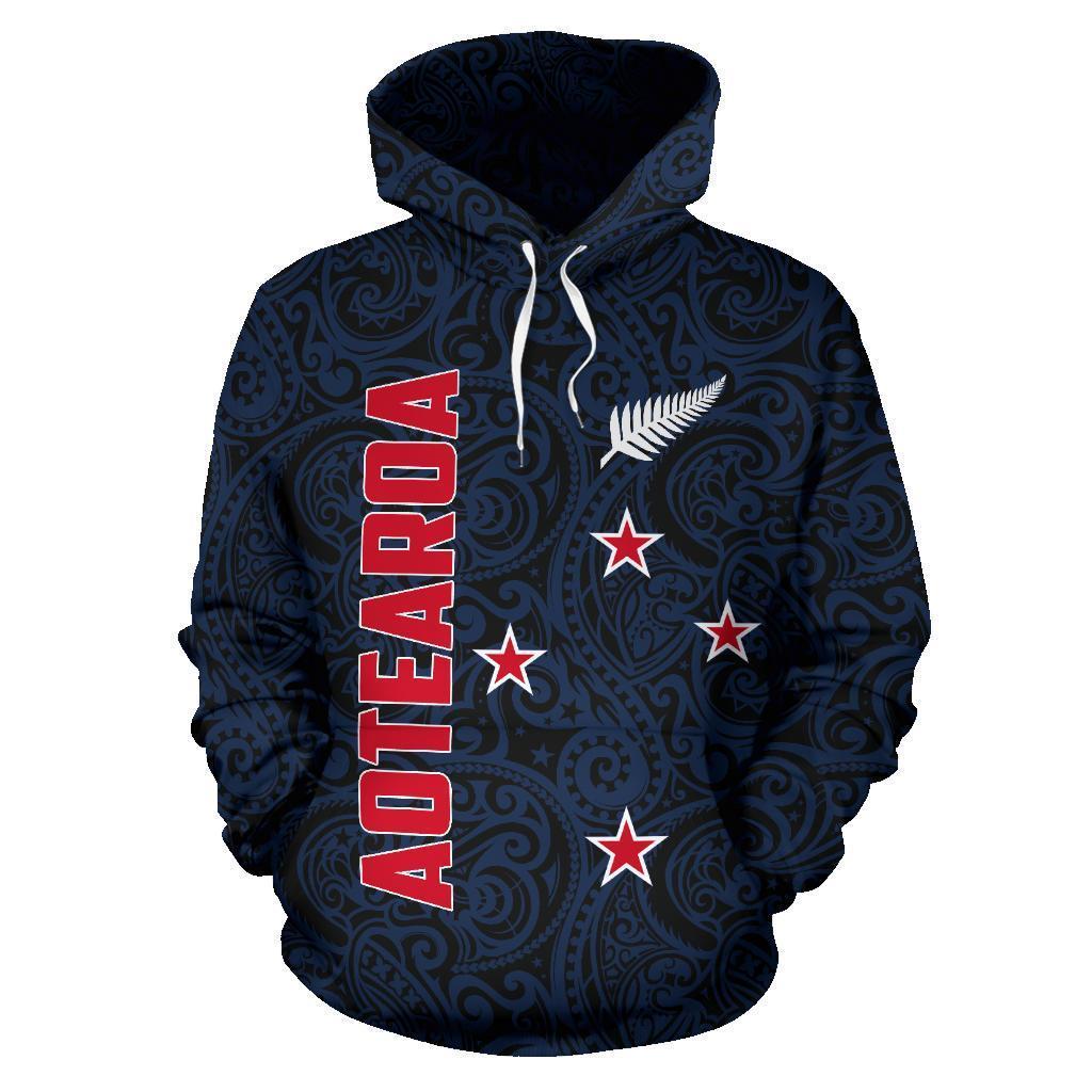 Aotearoa Maori Hoodie Silver Fern - Polynesian Pride