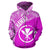 Hawaii Zip up Hoodie Hawaii Kanaka Maoli Polynesian Tattoo Pink White - Polynesian Pride