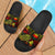 Northern Mariana Islands Slide Sandals - Turtle Hibiscus Pattern Reggae Black - Polynesian Pride