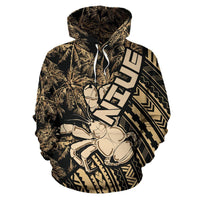 Niue Hoodie Niue Uga Coconut Tree Golden A02 - Polynesian Pride