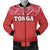 Tonga Men's Bomber Jacket - Polynesian Design Black - Polynesian Pride