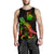 New Caledonia Polynesian Men Tank Top - Turtle With Blooming Hibiscus Reggae - Polynesian Pride