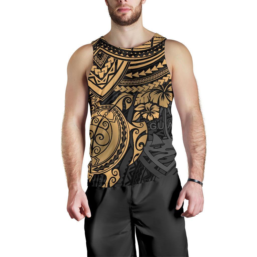 Guam Polynesian Men's Tank - Golden Turtle - Polynesian Pride