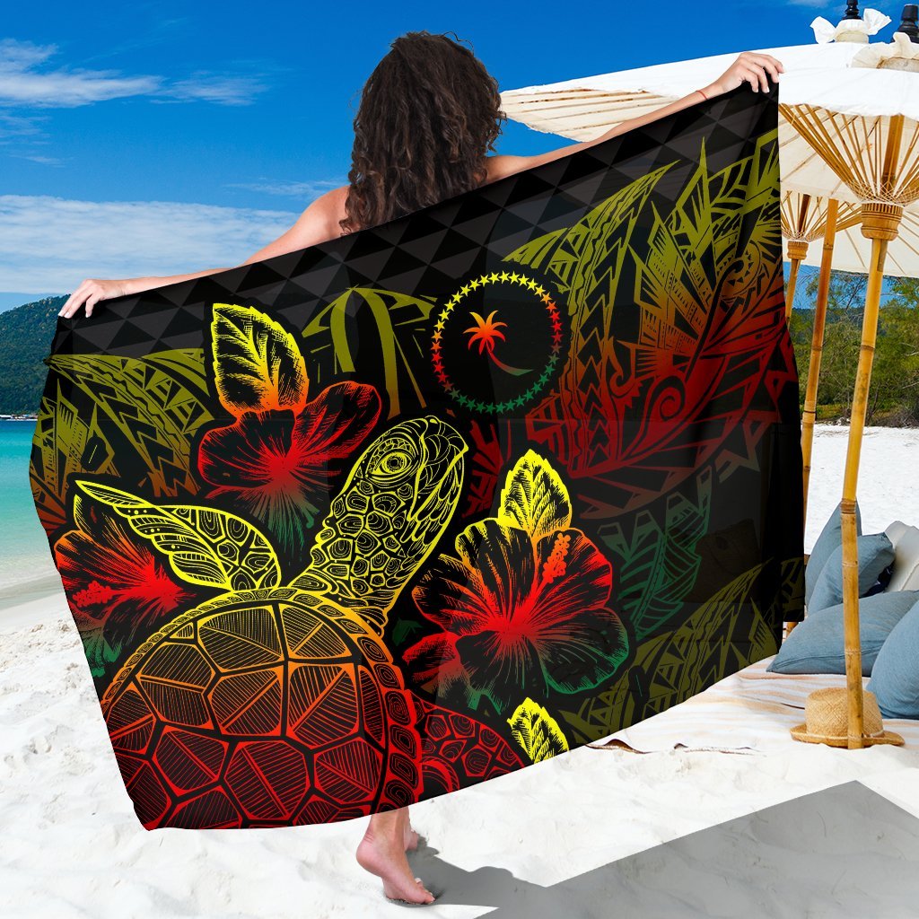 Chuuk Sarong - Turtle Hibiscus Pattern Reggae Women One Size Reggae - Polynesian Pride