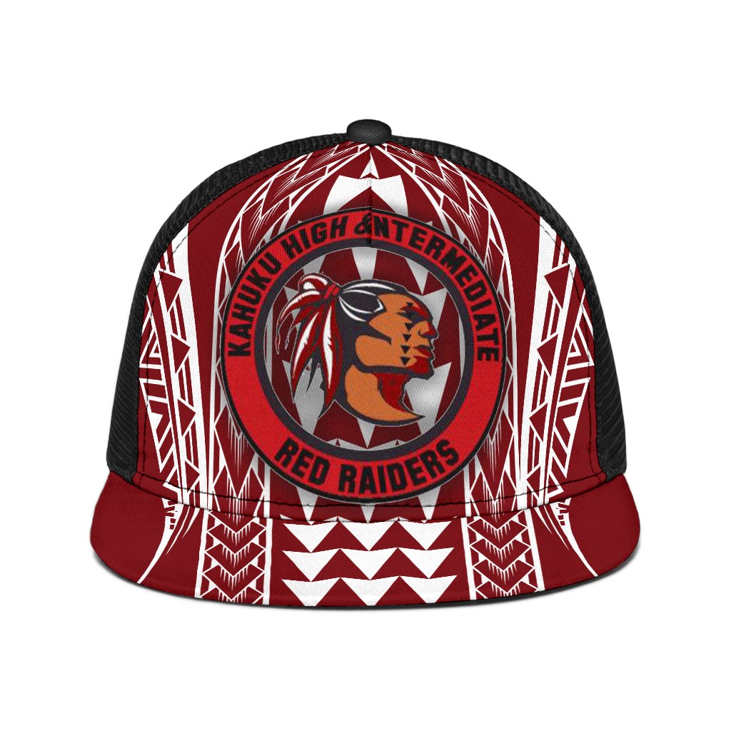 Hawaii - Kahuku High Trucker Hat - AH Trucker Hat Universal Fit Red - Polynesian Pride