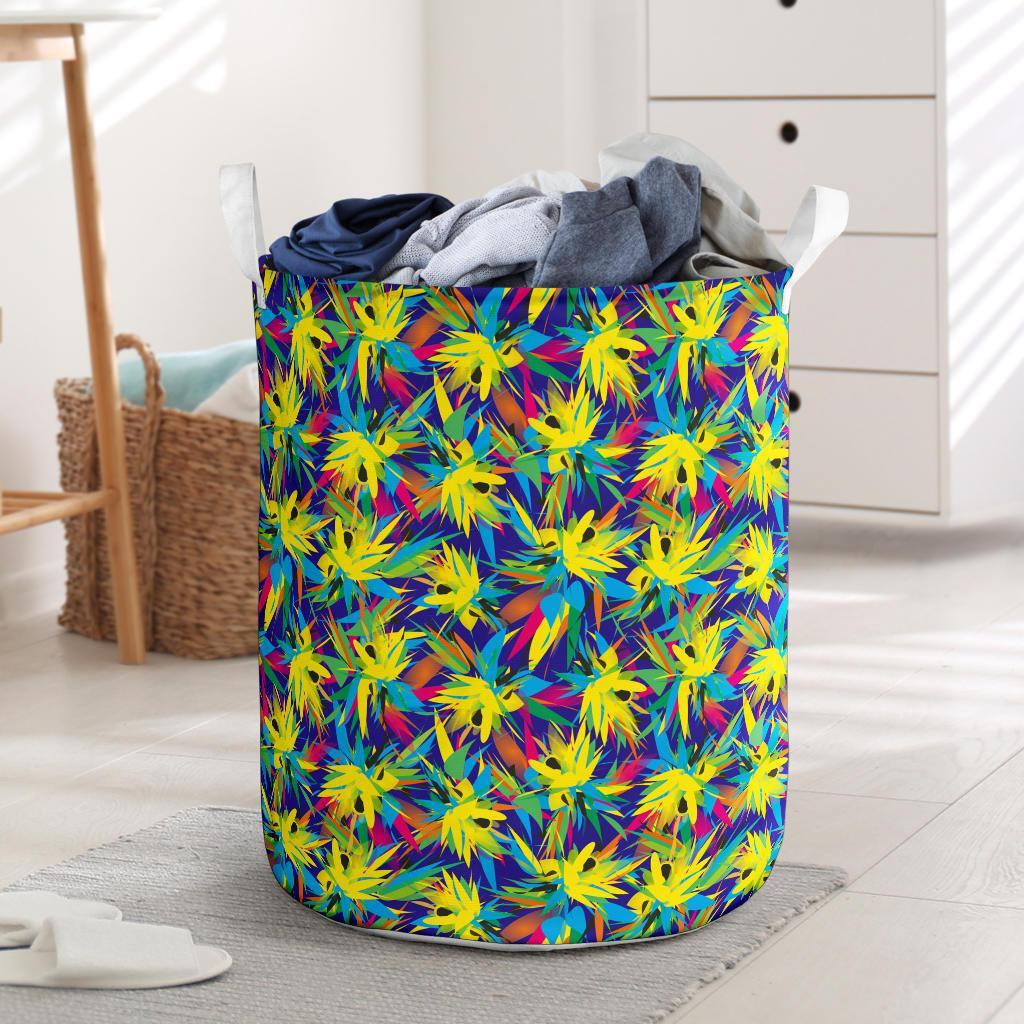 Tropical Pattern Mix Hawaii Laundry Basket AH Laundry Basket - 1 One Size White - Polynesian Pride