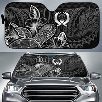 Pohnpei Auto Sun Shades Turtle Hibiscus Black Auto Sun Shade Universal Fit Black - Polynesian Pride