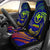 Hawaii Polynesian Custom Personalised Car Seat Covers - Dark Blue Tribal Wave Universal Fit Reggae - Polynesian Pride