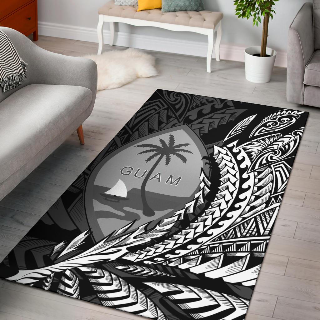 Guam Area Rug - Wings Style Black - Polynesian Pride