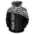 French Polynesia All Over Custom Zip up Hoodie Black Curve - Polynesian Pride
