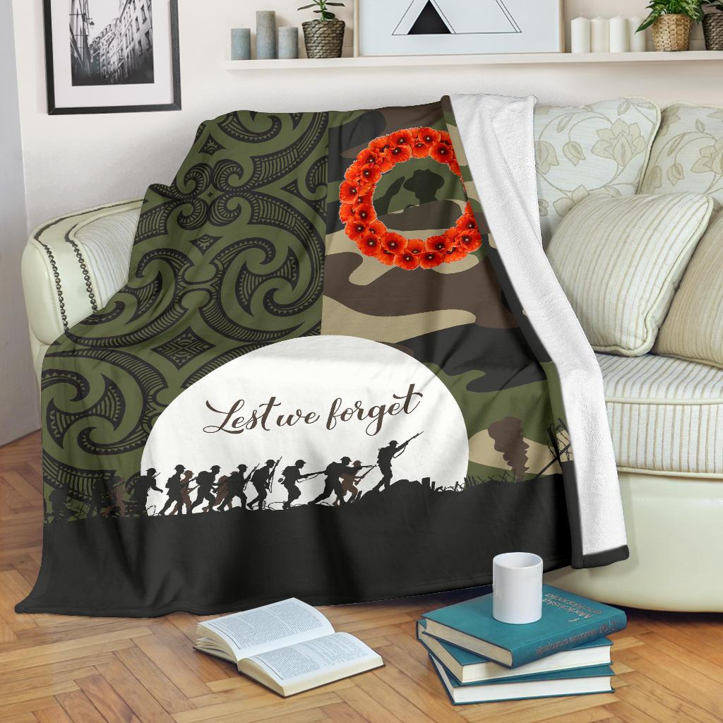 Anzac Maori Premium Blanket Camo Lest For Get - Polynesian Pride