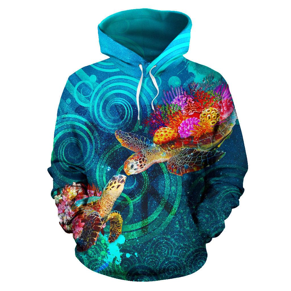 Polynesian Kanaka Maoli (Hawaiian) Hoodie Turtle Hawaii Map - Polynesian Pride