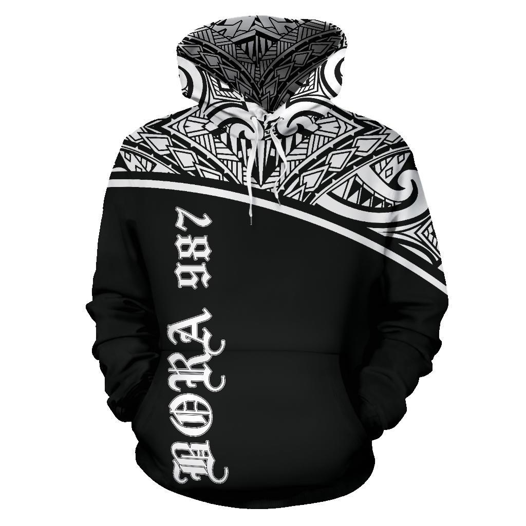 Bora 987 Fish All Over Hoodie Polynesian Black Curve Style - Polynesian Pride