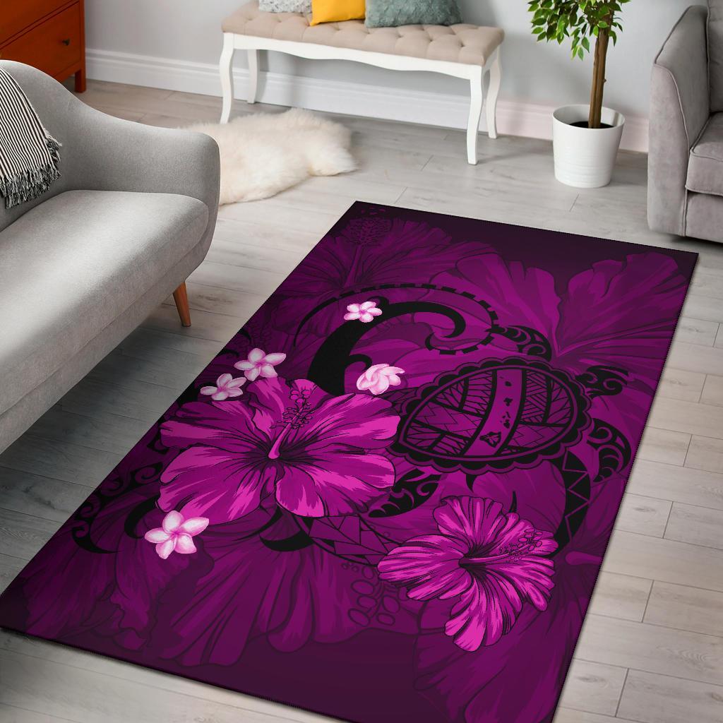 Hawaii Turtle Map Hibiscus Plumeria - Pink Pink - Polynesian Pride