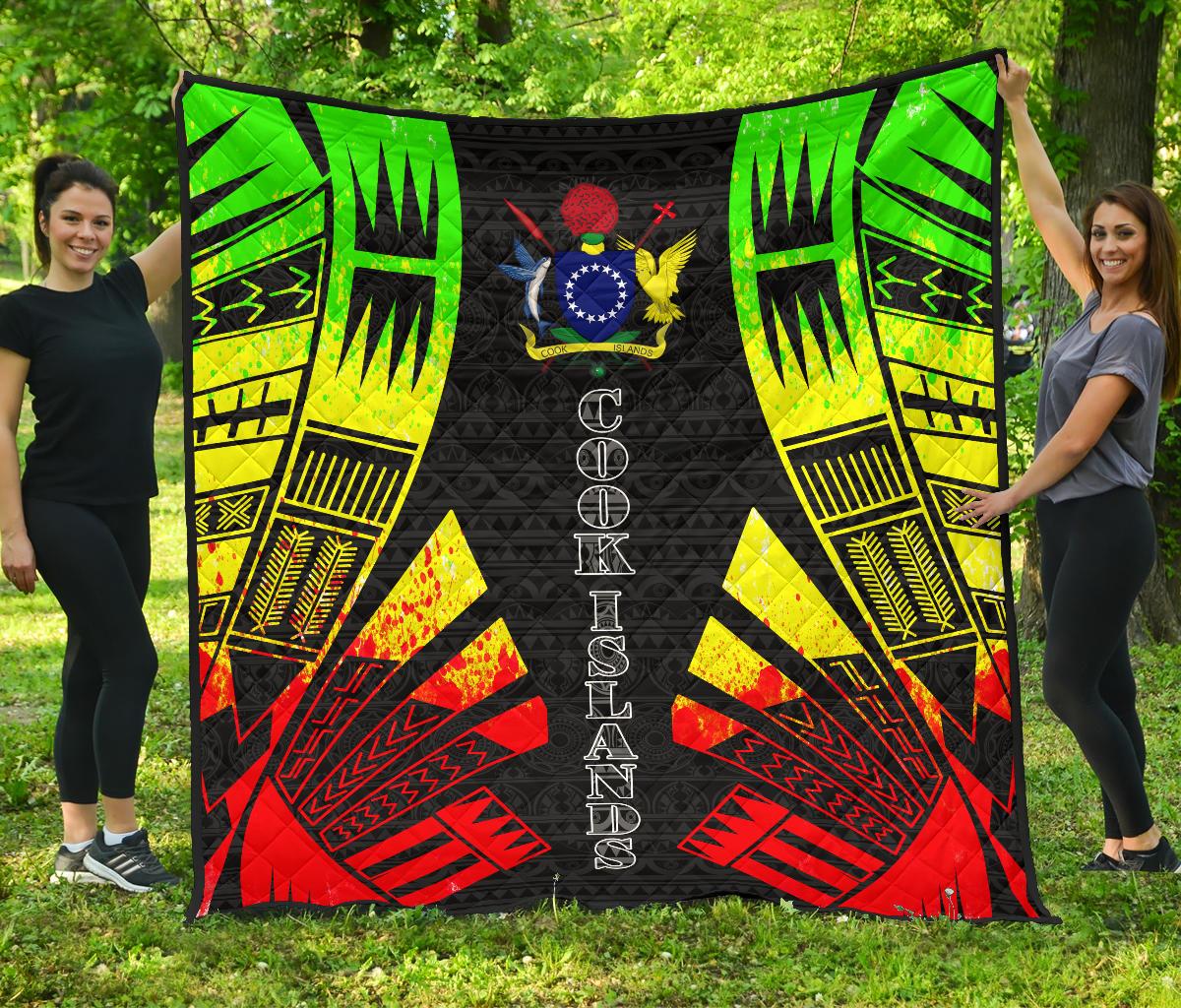 Cook Islands Premium Quilt - Cook Islands Polynesian Reggae Tattoo - Polynesian Pride