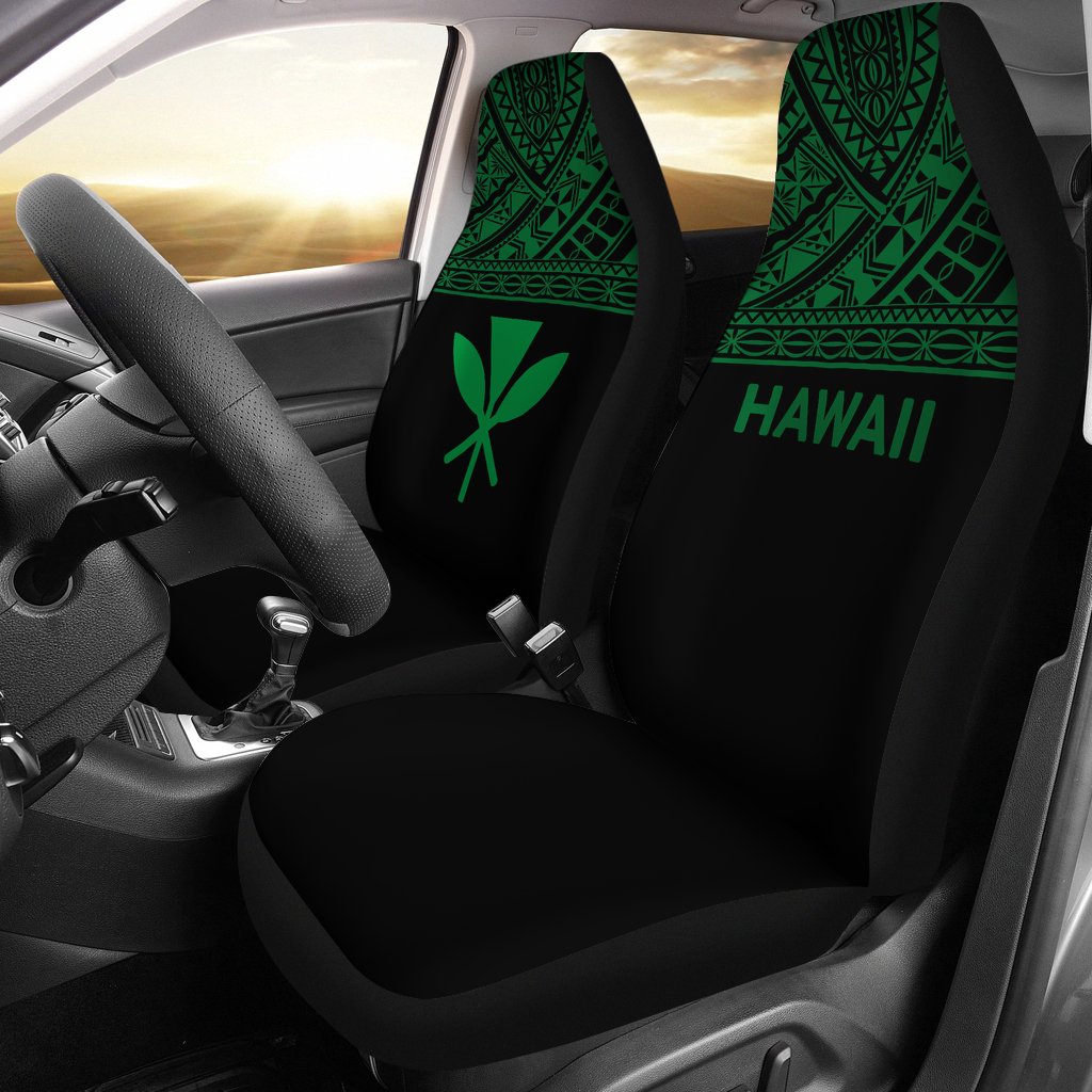 Hawaii Car Seat Covers - Hawaii Kanaka Maoli Polynesian Green Horizontal Universal Fit Green - Polynesian Pride