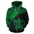 Guam Zip up Hoodie Guam Coat of Arm In Turtle Polynesian Tattoo Green - Polynesian Pride
