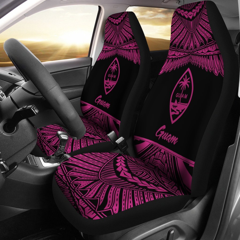 Guam Polynesian Car Seat Covers - Pride Pink Version Universal Fit Pink - Polynesian Pride
