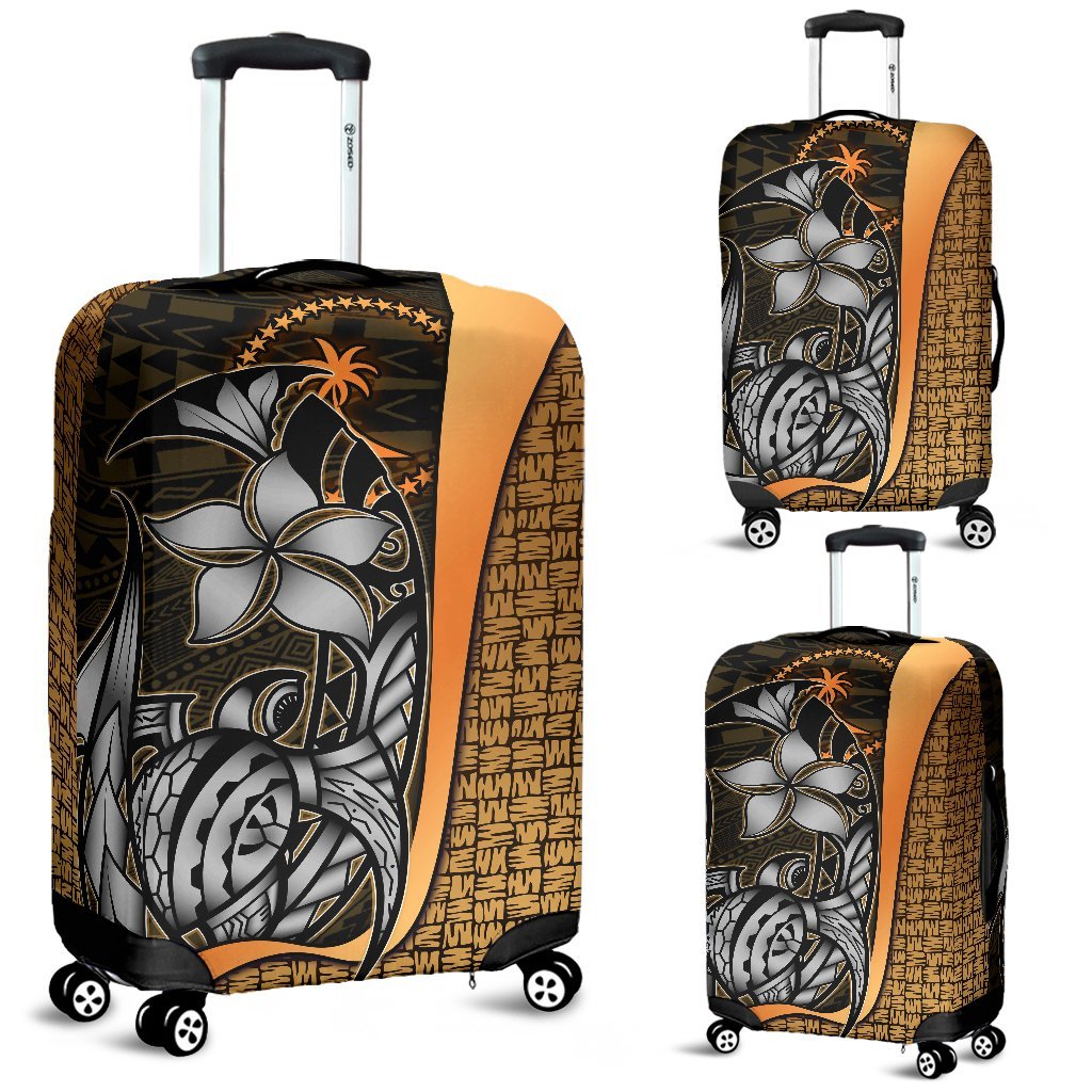 Chuuk Micronesian Luggage Covers Gold - Turtle With Hook Gold - Polynesian Pride