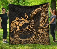 Polynesian Hawaii Premium Quilt - Polynesian Golden Humpback Whale - Polynesian Pride