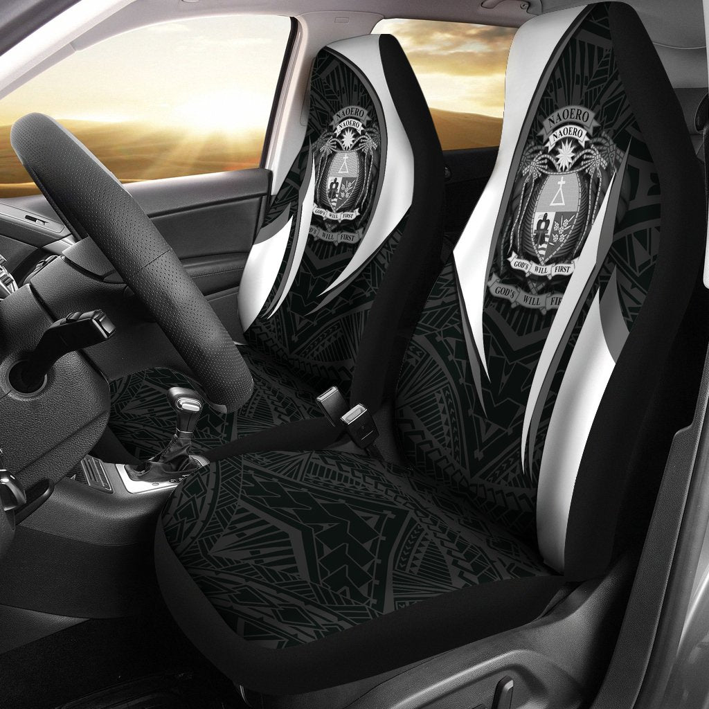 Nauru Polynesian Car Seat Covers - Nauru Spirit (White) Universal Fit White - Polynesian Pride