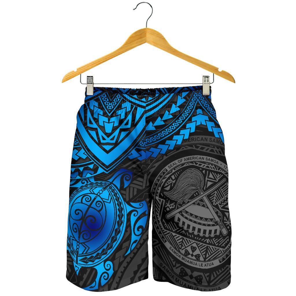 American Samoa Polynesian Shorts (Men) - Blue Turtle - Polynesian Pride