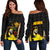 Hawaiian King Guardian Women's Off Shoulder Sweater Black - Polynesian Pride