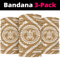 Hawaiian Turtle Map Gold Bandana 3 - Pack - Polynesian Pride