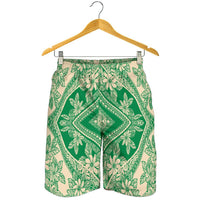 Polynesian Plumeria Mix Green Men's Short - Polynesian Pride