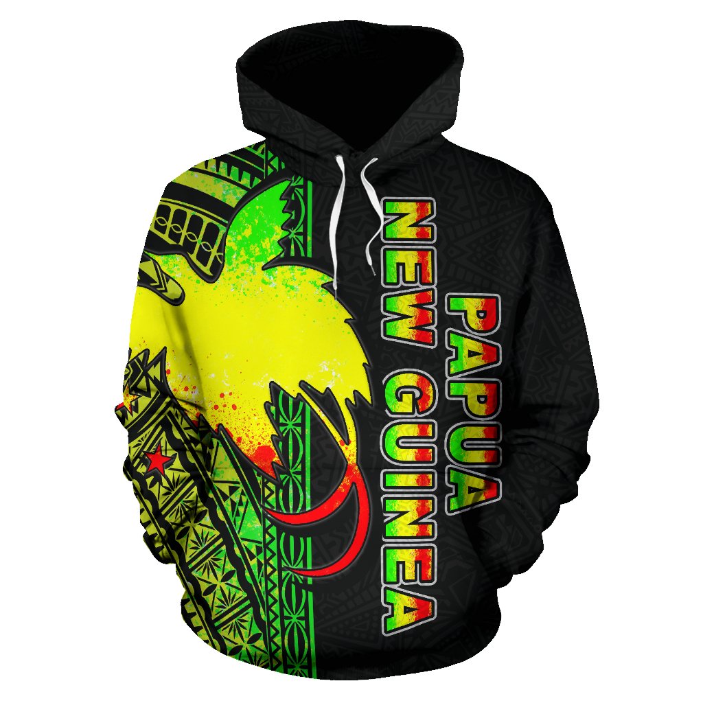 Papua New Guinea Polynesian ll Over Hoodie Reggae Line - Polynesian Pride