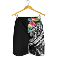 Polynesian Hawaii Men's Shorts - Summer Plumeria (Black) - Polynesian Pride
