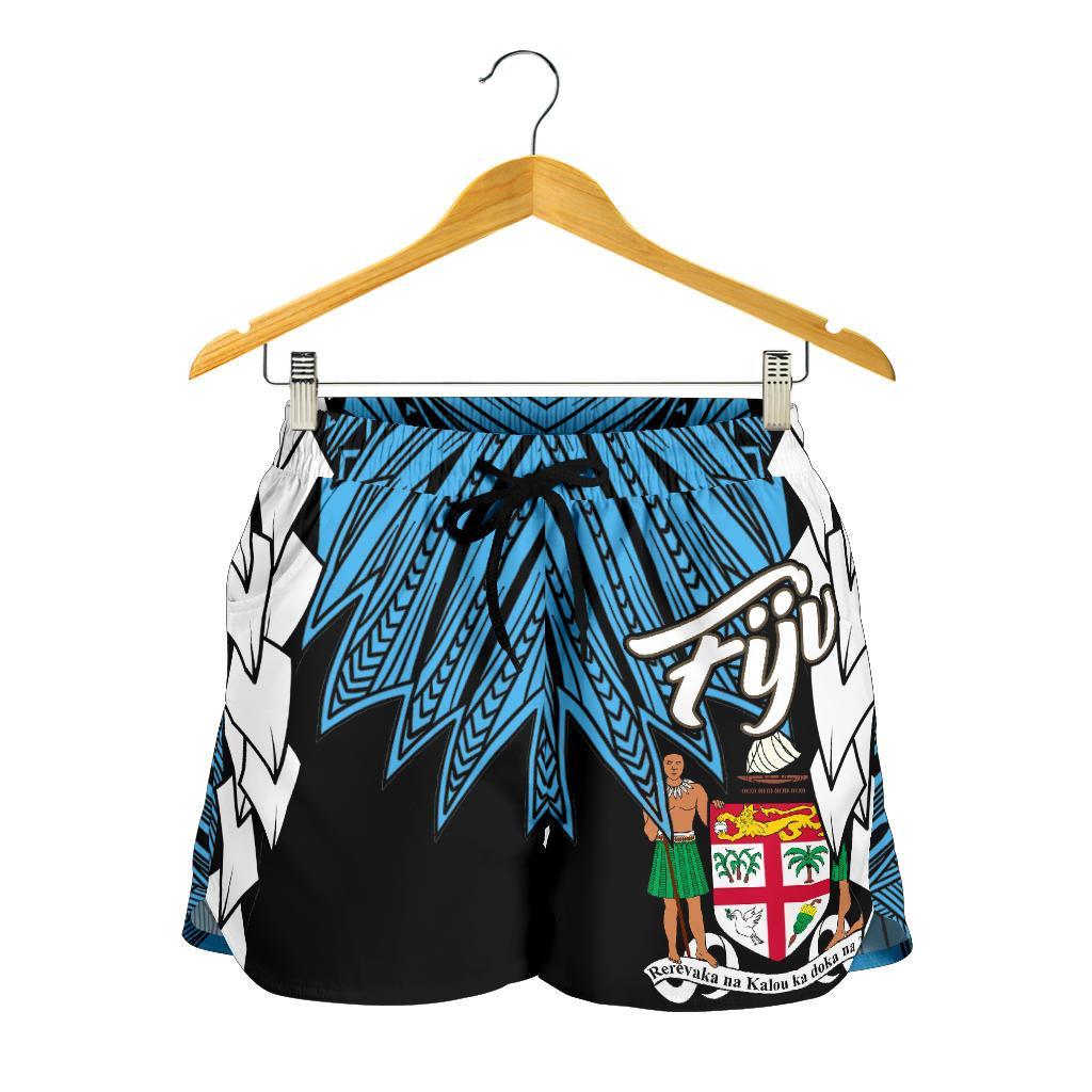 Fiji Polynesian Women's Shorts - Tribal Wave Tattoo Flag Style - Polynesian Pride