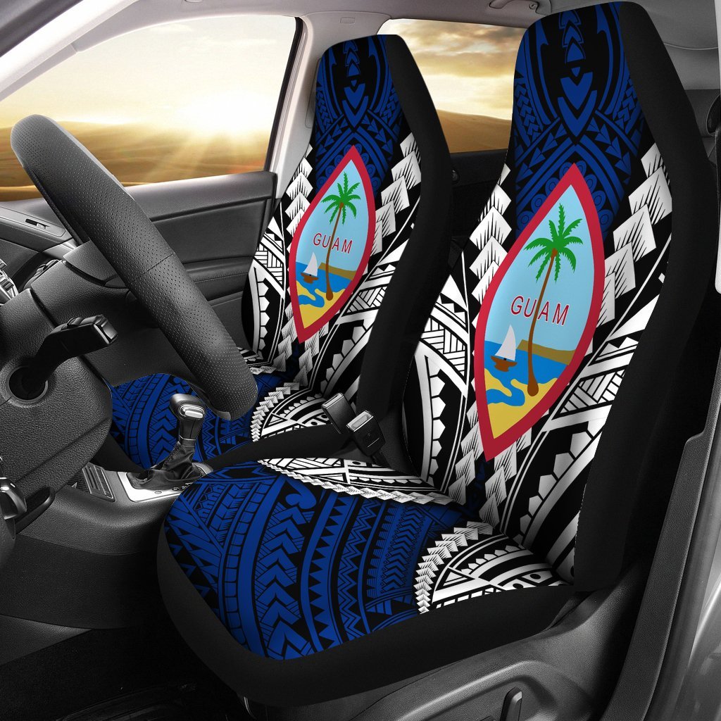 Guam Car Seat Covers - Guam Coat Of Arms Special - A0 Universal Fit Blue - Polynesian Pride