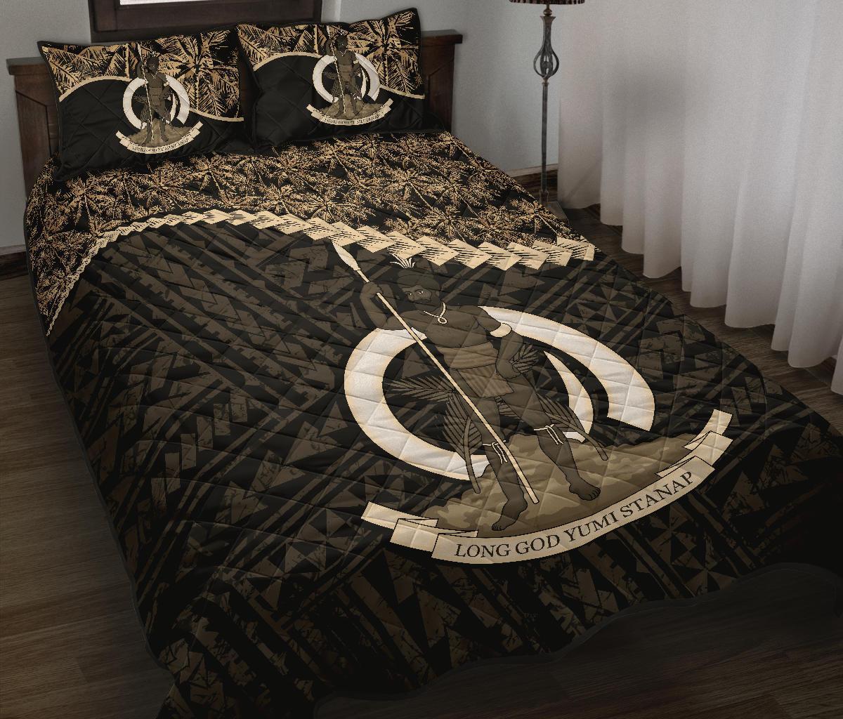 Vanuatu Polynesian Quilt Bed Set Golden Coconut - Polynesian Pride