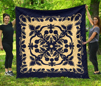 Hawaii Premium Quilt Royal Pattern - Indigo Indigo - Polynesian Pride
